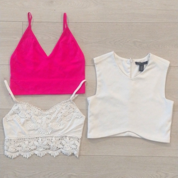 🆕NEON Ribbed Stretch, GARAGE Lace & Zipper Back SWS Crop Tanks & Top!! - Picture 1 of 8